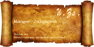 Wanger Zsigmond névjegykártya