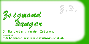 zsigmond wanger business card